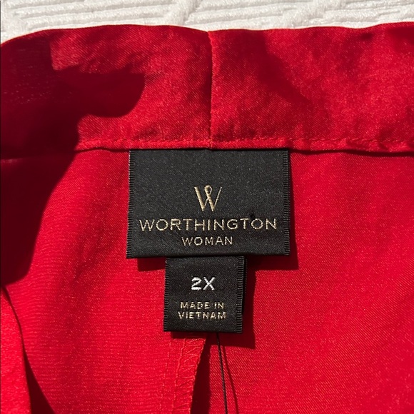 Worthington Vibrant Red Women's Blouse - Picture 10 of 11